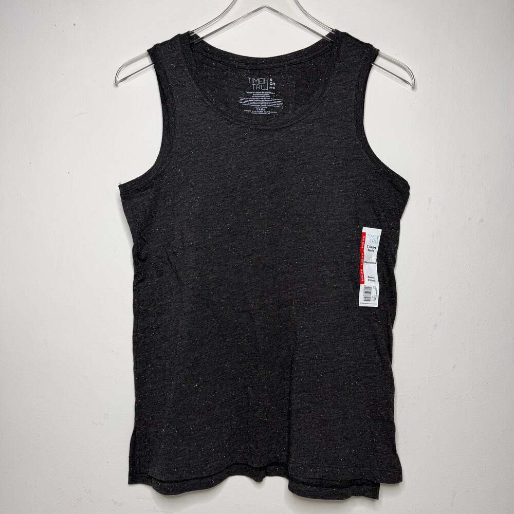 Time and Tru Neon Marled Black Soot Semi Fitted T-Shirt Tank Top — Women's Small